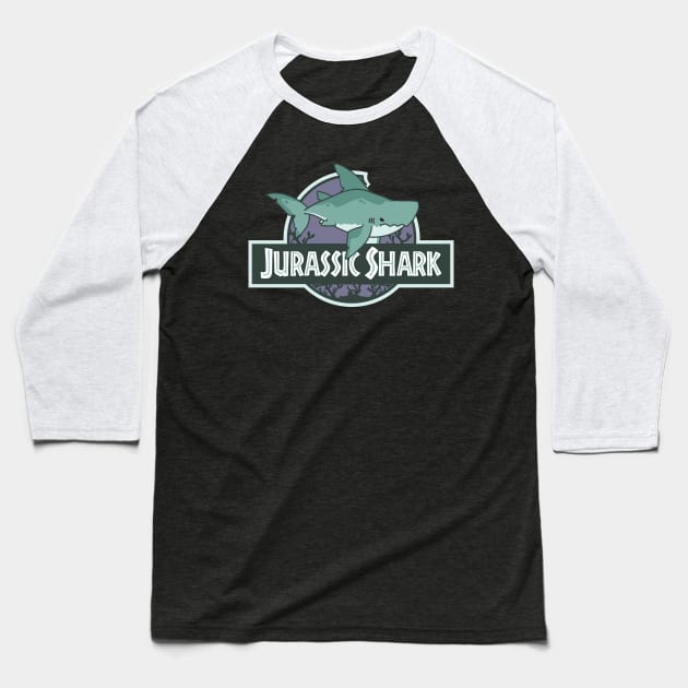 Jurassic Shark - Megalodon shark Baseball T-Shirt by bytesizetreasure